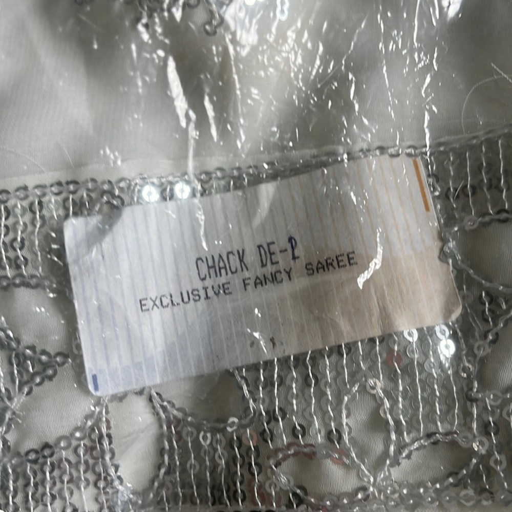Fancy White &Silver Saree